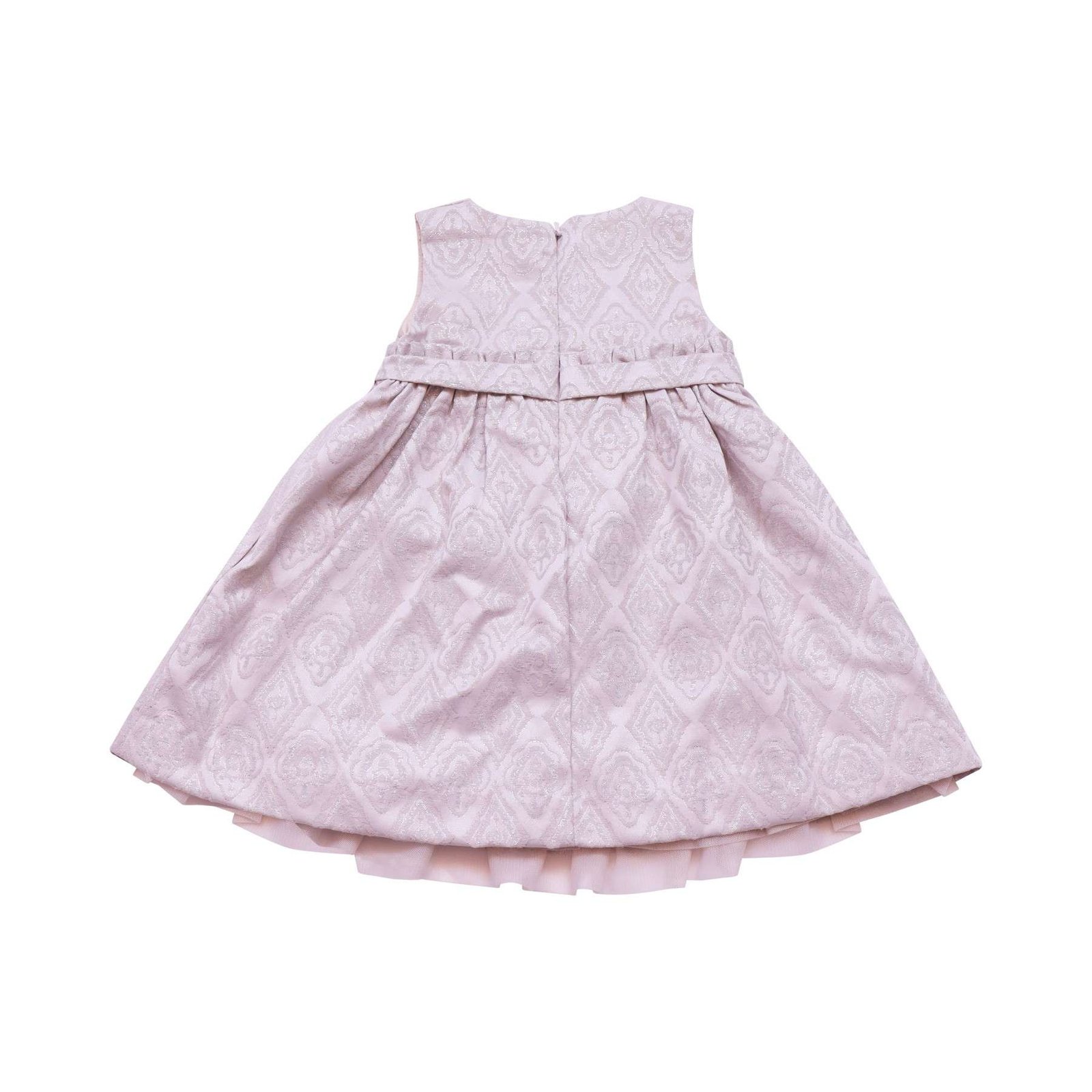 Jacquard Empire Waist Dress With Bow | Platinum 24m - Designed by Baby Gap