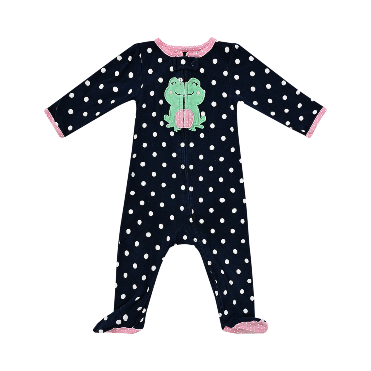 Polka Dot Frog Footie Pajamas | Navy 9m - Designed by JUST ONE YOU CARTER'S