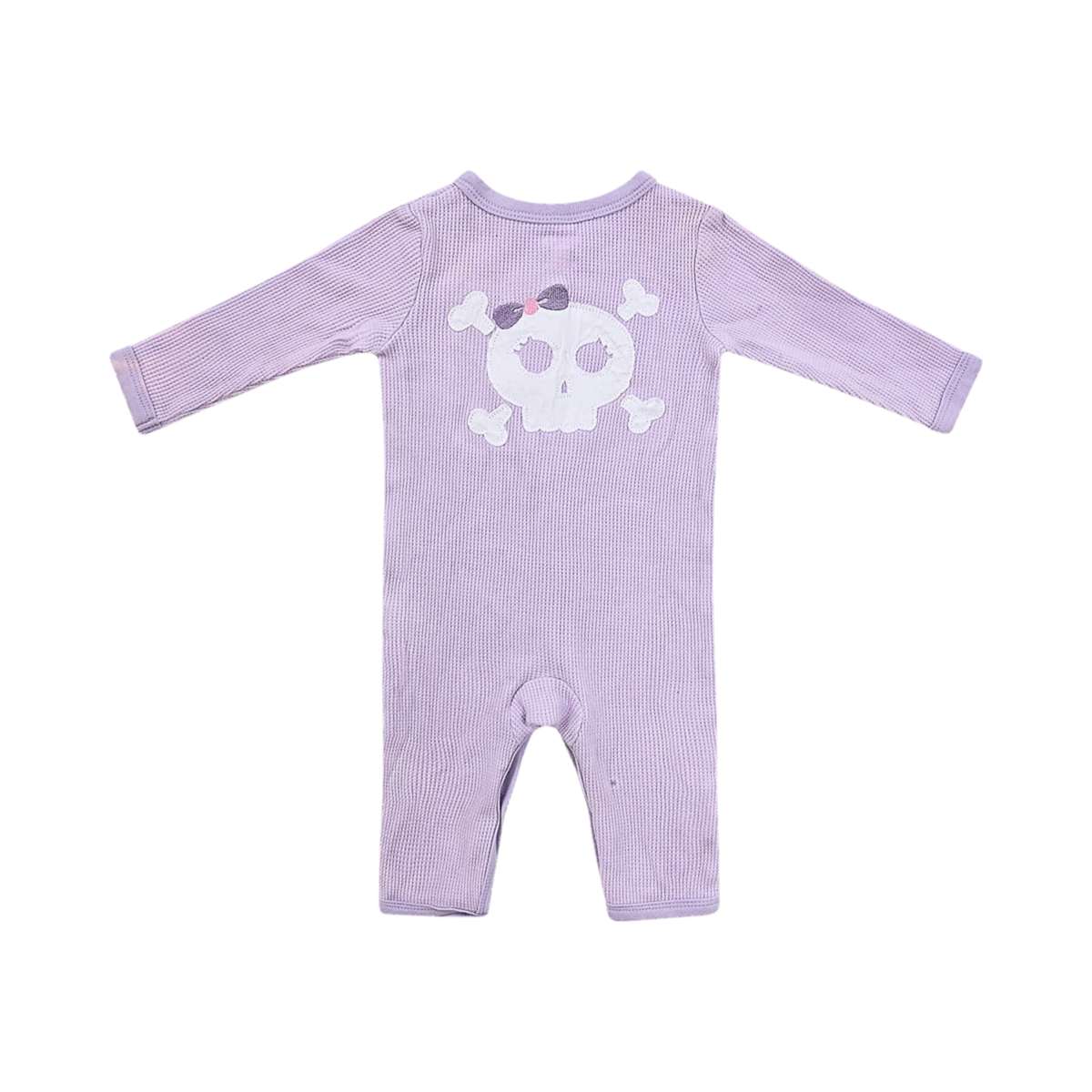 Skull & Crossbones Onesie | Lavender 6/9m - Designed by AMY COE
