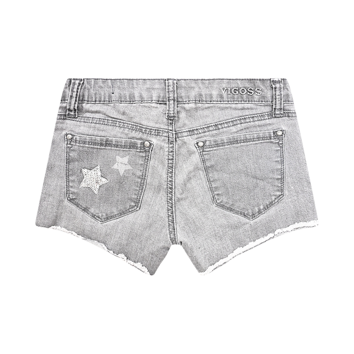 Sparkle Star Fray Shorts | Dark Grey 10y - Designed by VIGOSS