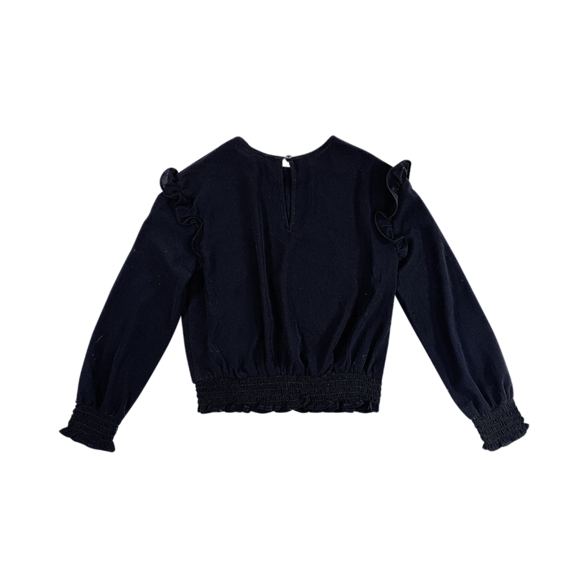 Ruffle Shoulder Blouse | Jet Black 8y - Designed by H&M